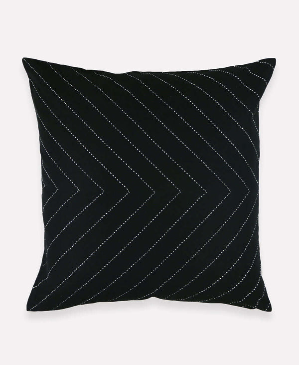 Anchal Project embroidered arrow toss pillow in charcoal black