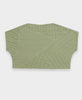 sage green organic cotton crop top by Anchal Project featuring white hand stitched details