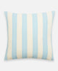 pale blue and white striped throw pillow hand-made in India