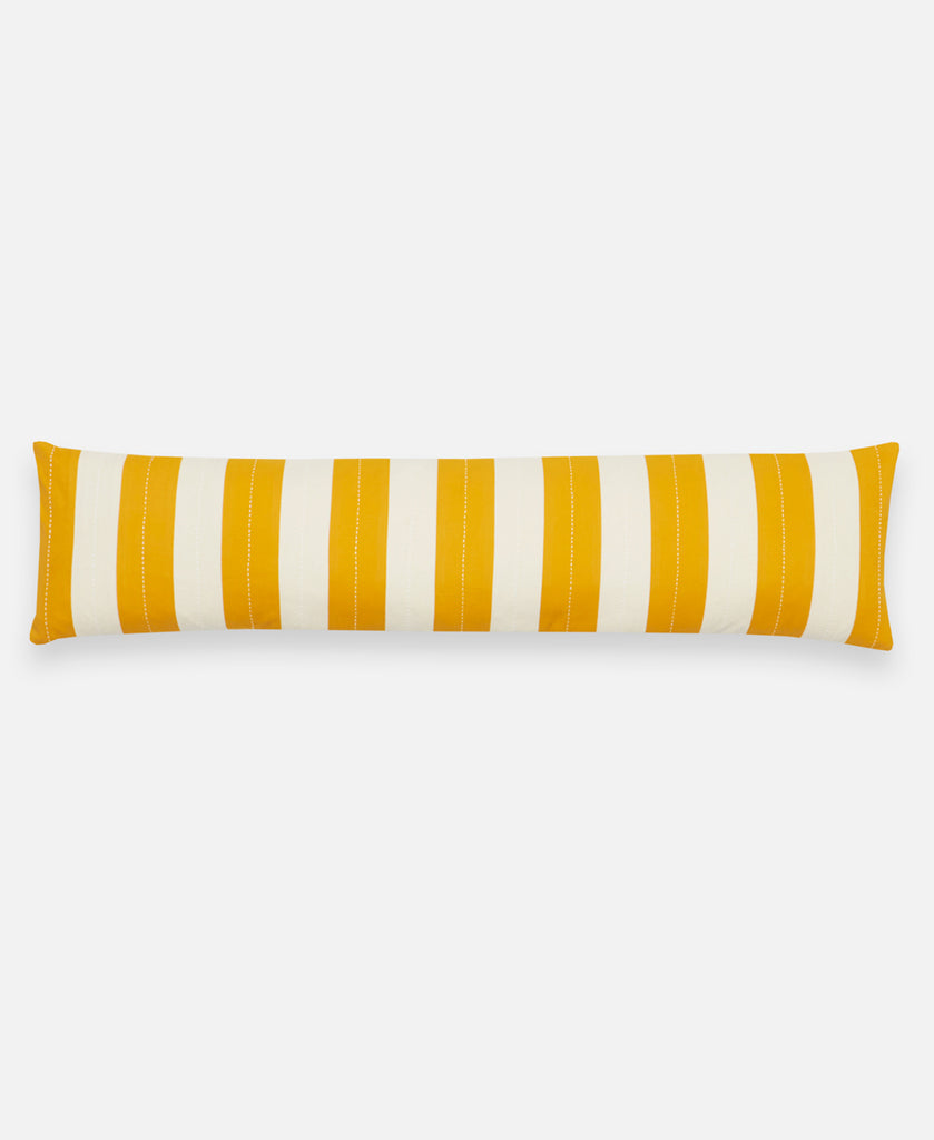 mustard yellow and ivory extra long lumbar pillow by Anchal Project