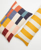 fair trade Anchal multi-check lumbar and mustard cabana stripe extra long lumbar pillow