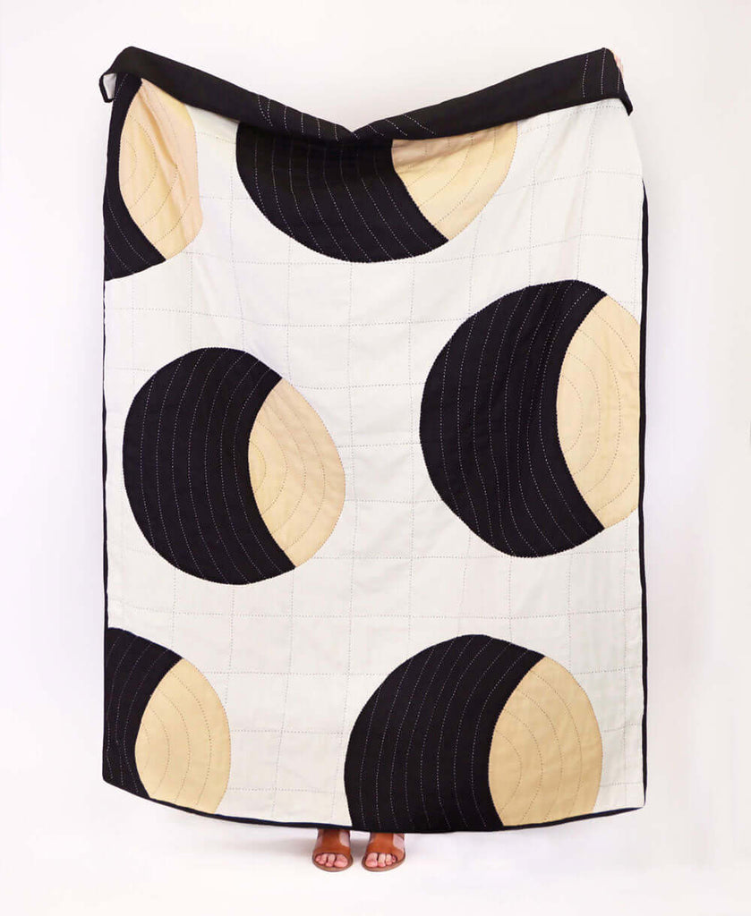 crescent moon quilt throw handmade by artisans from organic cotton