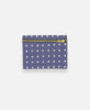 Anchal Project organic cotton coin purse with cross-stitch embroidery in slate gray