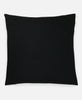 black euro pillow featuring modern cross-stitching handcrafted by artisans in Ajmer, India