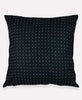 black euro sham with small cross stitching embroidery on an organic cotton pillow case