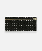 Anchal Project organic cotton pencil case with cross-stitch embroidery in charcoal black