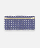 Anchal Project organic cotton pencil case with cross-stitch embroidery in slate gray
