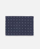 cross-stitch embroidered navy blue pouch clutch made by women artisans