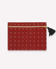 rust red/orange modern embroidered pouch clutch by Anchal Project
