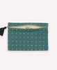 spruce green small pouch with tassel zipper pull by Anchal Project