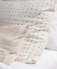 ivory organic cotton standard sham with cross-stitch embroidery