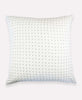 ivory organic cotton modern throw pillow with cross-stitch design