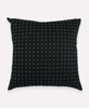 Anchal Project black cross-stitch embroidered throw pillow