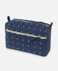 square cotton makeup bag made from organic cotton with zipper