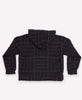 luxurious organic cotton hoodie with modern grid-design pattern