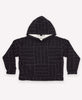 quilted organic cotton modern black hoodie with grid design by Anchal Project