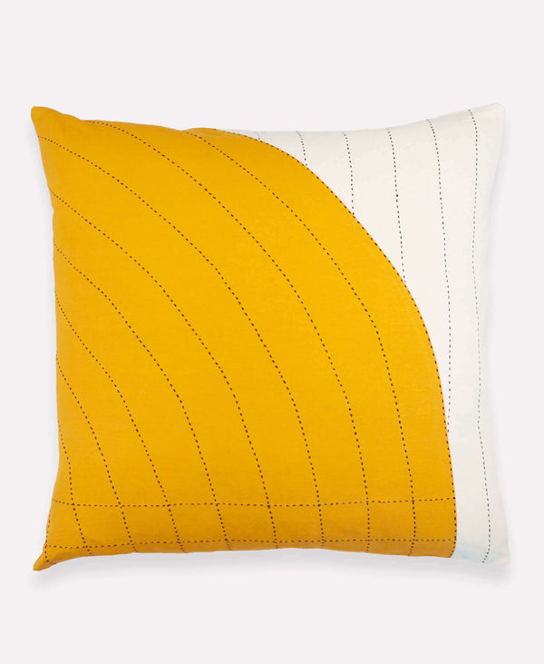Anchal Project mustard yellow curve organic pillow