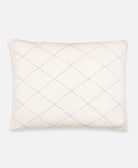 Anchal Project organic cotton pillow sham with hand-embroidered diamond-stitch pattern