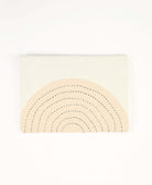 Handmade pouch clutch with tonal concentric appliqué on back