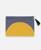 Anchal Project organic cotton canvas pouch with slate gray eclipse pattern