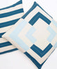 royal blue and light blue modern throw pillows made from GOTS certified organic cotton