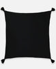 black tassel throw pillow ethically produced from GOTS certified organic cotton