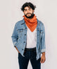 men's sustainable outfit featuring modern rust graph bandana by Anchal Project