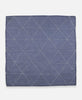 hand-embroidered bandana scarf with white stitching on slate blue organic cotton