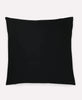 organic cotton throw pillow in black with embroidered grid pattern