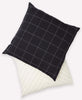 black grid-stitch hand-embroidered throw pillow handmade in India by Anchal Project