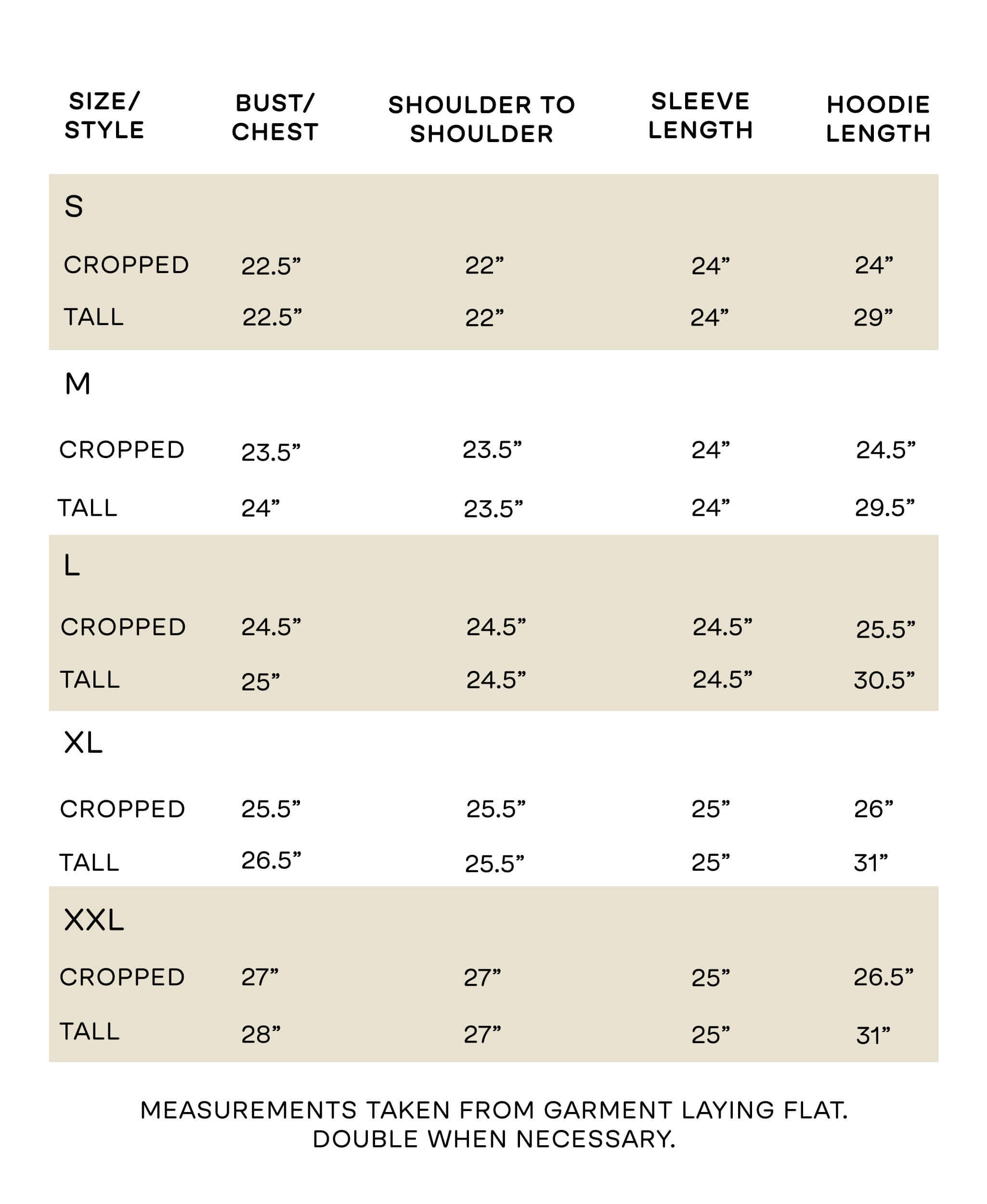 multi-check quilted hoodie size chart by Anchal