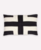 Ivory and black cross stitch throw pillow made form organic cotton