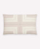 Ivory and beige cross stitch throw pillow made form organic cotton