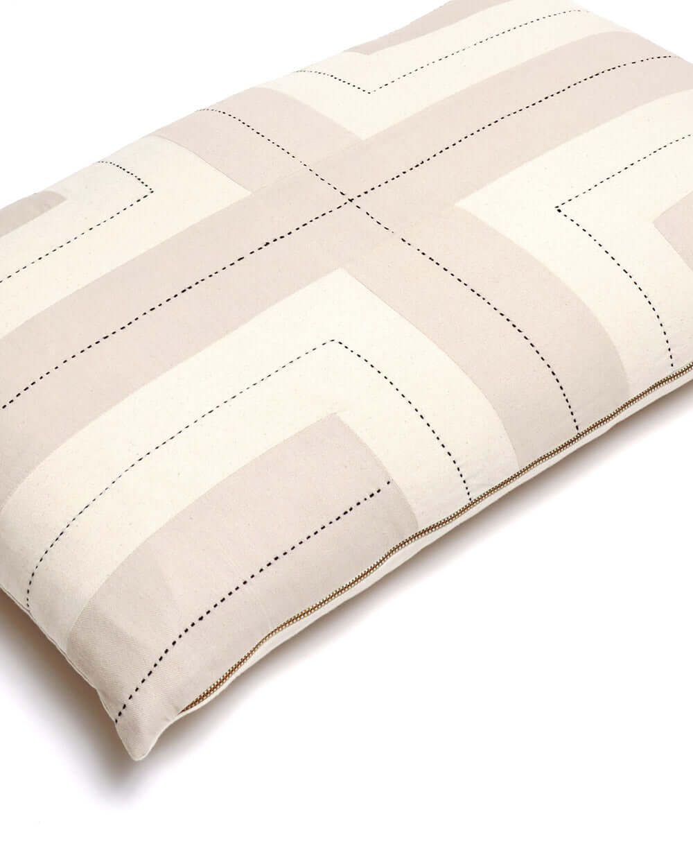 organic cotton oxford tan throw pillow by Anchal Project