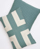spruce and white eco-friendly modern embroidered throw pillows by Anchal Project