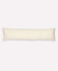 ivory bone and spruce green extra long bedding lumbar throw pillow with colorblock interlock geometric pattern by Anchal