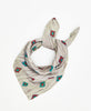 beige, teal, and red fair trade bandana handmade by women artisans using 2 layers of upcycled vintage cototn saris