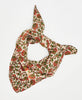 floral fair trade bandana handmade by women artisans using 2 layers of upcycled vintage cotton saris