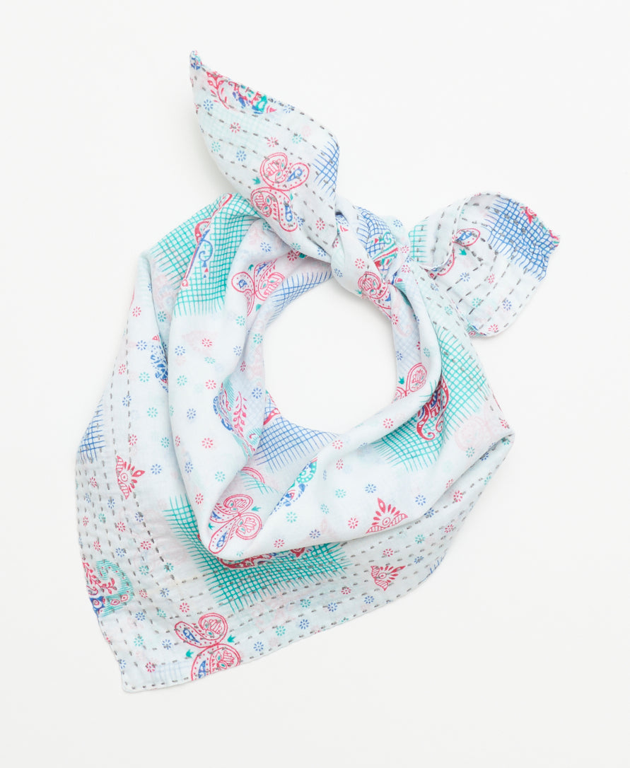 Anchal fair trade scarf handmade in Ajmer, India by women artisans using ethically sourced vintage saris