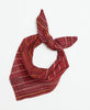 handmade cotton bandana scarf in brick red stripes handmade in India