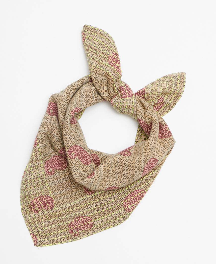 Artisan-made bandana created using upcycled vintage saris 