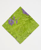 Bright green ecofriendly bandana created using upcycled vintage saris 