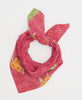 one of a kind pink, green, and yellow floral vintage bandana 