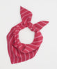 hot pink and light pink zig zag stripe bandana featuring kantha stitching 