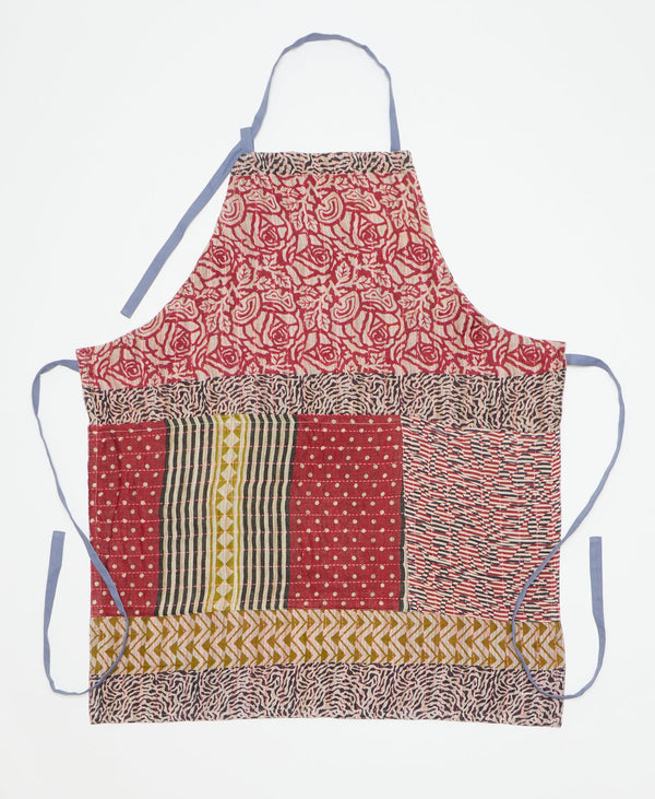 Artisan-made apron created using upcycled vintage saris 