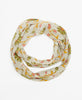 eco-friendly infinity scarf made from recycled vintage saris by women artisans in India who are paid a fair wage