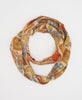 Yellow and blue traditional cotton infinity scarf