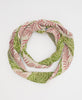 red, green, and cream traditional cotton infinity scarf