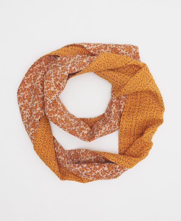 eco-friendly orange and yellow floral infinity scraf