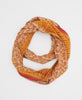 cotton infinity scarf with delicate orange and red floral details
